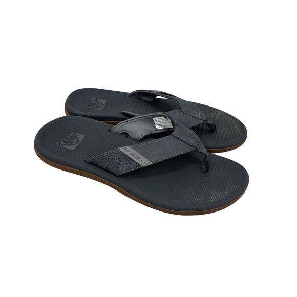 Reef Santa Ana Vegan Leather Arch Support Flip Flop Thong Sandals Shoes Mens 12 - Picture 1 of 9
